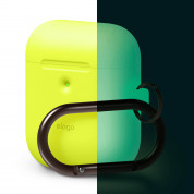 Elago Airpods Silicone Hang Case Apple Airpods 2 with Wireless Charging Case (neon yellow)