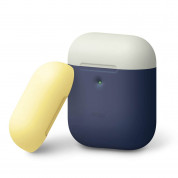 Elago Airpods Duo Silicone Case Apple Airpods 2 with Wireless Charging Case (jean indigo-white-yellow)