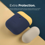 Elago Airpods Duo Silicone Case Apple Airpods 2 with Wireless Charging Case (jean indigo-white-yellow) 4