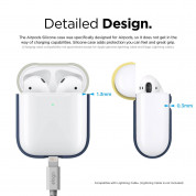 Elago Airpods Duo Silicone Case Apple Airpods 2 with Wireless Charging Case (jean indigo-white-yellow) 6