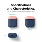 Elago Airpods Duo Silicone Case Apple Airpods 2 with Wireless Charging Case (jean indigo-peach-grey) 6