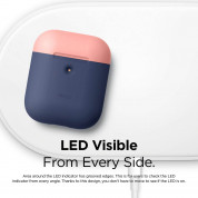 Elago Airpods Duo Silicone Case Apple Airpods 2 with Wireless Charging Case (jean indigo-peach-grey) 2