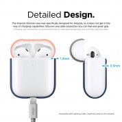 Elago Airpods Duo Silicone Case - силиконов калъф за Apple Airpods 2 with Wireless Charging Case (тъмносин-оранжев) 5