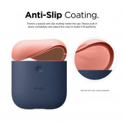 Elago Airpods Duo Silicone Case - силиконов калъф за Apple Airpods 2 with Wireless Charging Case (тъмносин-оранжев) 3