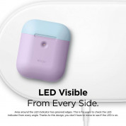 Elago Airpods Duo Silicone Case Apple Airpods 2 with Wireless Charging Case (lavender-blue-pink) 2