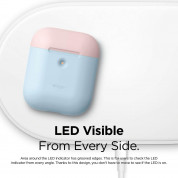 Elago Airpods Duo Silicone Case Apple Airpods 2 with Wireless Charging Case (blue-pink-white) 2