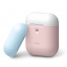 Elago Airpods Duo Silicone Case - силиконов калъф за Apple Airpods 2 with Wireless Charging Case (розов-бял) 1