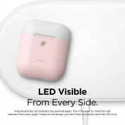 Elago Airpods Duo Silicone Case - силиконов калъф за Apple Airpods 2 with Wireless Charging Case (розов-бял) 2