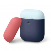 Elago Airpods Duo Silicone Case Apple Airpods 2 with Wireless Charging Case (jean indigo-blue-rose)