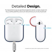 Elago Airpods Duo Silicone Case Apple Airpods 2 with Wireless Charging Case (jean indigo-blue-rose) 5