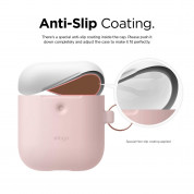 Elago Airpods Duo Hang Silicone Case - силиконов калъф за Apple Airpods 2 with Wireless Charging Case (розов-бял) 3