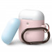 Elago Airpods Duo Hang Silicone Case - силиконов калъф за Apple Airpods 2 with Wireless Charging Case (розов-бял) 1