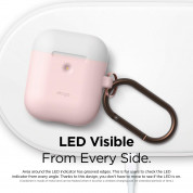 Elago Airpods Duo Hang Silicone Case - силиконов калъф за Apple Airpods 2 with Wireless Charging Case (розов-бял) 2