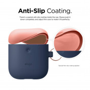 Elago Airpods Duo Hang Silicone Case - силиконов калъф за Apple Airpods 2 with Wireless Charging Case (тъмносин-оранжев) 3