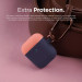 Elago Airpods Duo Hang Silicone Case - силиконов калъф за Apple Airpods 2 with Wireless Charging Case (тъмносин-оранжев) 5