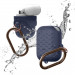 Elago Airpods Waterproof Active Hang Case - водоустойчив силиконов калъф с карабинер за Apple Airpods (тъмносин) 1