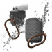 Elago Airpods Waterproof Active Hang Case - водоустойчив силиконов калъф с карабинер за Apple Airpods (тъмносив) 1