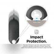 Elago Airpods Waterproof Active Hang Case - водоустойчив силиконов калъф с карабинер за Apple Airpods (тъмносив) 4