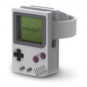 Elago W5 Watch Stand - силиконова винтидж поставка в стила на Nintendo за Apple Watch (сив)