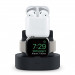 Elago Duo Charging Hub - силиконова поставка за зареждане на iPhone, Apple Watch и Apple AirPods (черна) 1