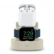 Elago Duo Charging Hub - силиконова поставка за зареждане на iPhone, Apple Watch и Apple AirPods (бяла)