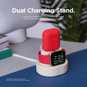 Elago Duo Charging Hub - силиконова поставка за зареждане на iPhone, Apple Watch и Apple AirPods (бяла) 2