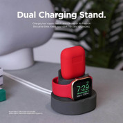 Elago Duo Charging Hub - силиконова поставка за зареждане на iPhone, Apple Watch и Apple AirPods (тъмносива) 2
