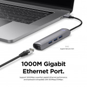 Elago Multi 6 in 1 USB-C Hub Ethernet - мултифункционален хъб за свързване на допълнителна периферия за устройства с USB-C (тъмносив) 2