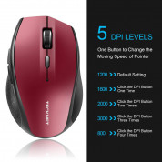 TeckNet EWM01308RA01 (BM308) Bluetooth Mouse - ергономична безжична мишка с блутут (за PC) (червена) 4