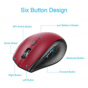 TeckNet EWM01308RA01 (BM308) Bluetooth Mouse - ергономична безжична мишка с блутут (за PC) (червена) 1