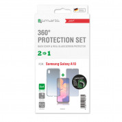 4smarts 360° Protection Set - тънък силиконов кейс и стъклено защитно покритие за дисплея на Samsung Galaxy A10 (прозрачен) 2