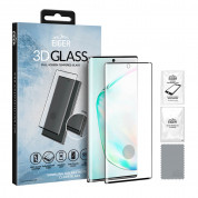 Eiger 3D Glass Case Friendly Curved Tempered Glass - калено стъклено защитно покритие с извити ръбове за целия дисплей на Samsung Galaxy Note 10 (черен-прозрачен) 3