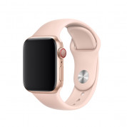 Apple Watch Sport Band Pink Sand - оригинална силиконова каишка за Apple Watch 38мм, 40мм, 41мм (розов пясък) (ритейл опаковка)