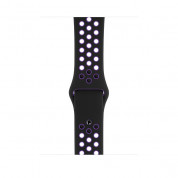 Apple Watch Nike+ Sport Band - оригинална силиконова каишка за Apple Watch 38мм, 40мм (черен-лилав)  2