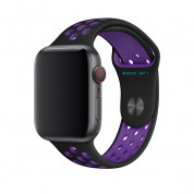 Apple Watch Nike+ Sport Band - оригинална силиконова каишка за Apple Watch 38мм, 40мм (черен-лилав) 