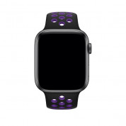 Apple Watch Nike+ Sport Band - оригинална силиконова каишка за Apple Watch 38мм, 40мм (черен-лилав)  1