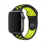 Apple Watch Nike+ Sport Band - оригинална силиконова каишка за Apple Watch 38мм, 40мм (черен-жълт) 