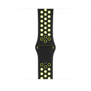 Apple Watch Nike+ Sport Band - оригинална силиконова каишка за Apple Watch 38мм, 40мм (черен-жълт)  2