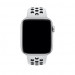 Apple Watch Nike+ Sport Band Pure Platinum - оригинална силиконова каишка за Apple Watch 38мм, 40мм, 41мм (светлосив-черен)  2