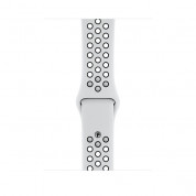 Apple Watch Nike+ Sport Band Pure Platinum - оригинална силиконова каишка за Apple Watch 38мм, 40мм, 41мм (светлосив-черен)  2