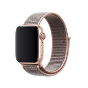 Apple Pink Sand Sport Loop - оригинална текстилна каишка за Apple Watch 38мм, 40мм (розов)