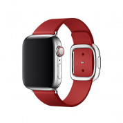 Apple Modern Buckle Band Small - оригинална кожена каишка за Apple Watch 38мм, 40мм, 41мм (червен)