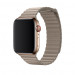 Apple Stone Leather Loop Medium - оригинална кожена каишка за Apple Watch 42мм, 44мм (бежов) 1