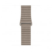 Apple Stone Leather Loop Large - оригинална кожена каишка за Apple Watch 42мм, 44мм (бежов) 2