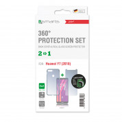  4smarts 360° Protection Set Limited Cover - тънък силиконов кейс и стъклено защитно покритие за дисплея на Huawei Y7 (2018), Prime Y7 (2018) (прозрачен)  2