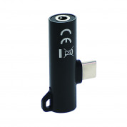 4smarts USB-C to USB-C & 3.5mm Splitter SoundSplit Mini - пасивен адаптер USB-C към 3.5 мм. аудио изход и USB-C изход за устройства с USB-C порт (черен) 2