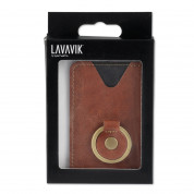 4smarts LAVAVIK Card Holder with Finger Ring and Stand Function - поставка с джоб за документи и карти, прикрепяща се към всяко мобилно устройство (кафяв) 2