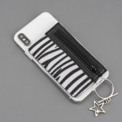 4smarts DressUP Zip with Finger Ring - джоб с цип за документи и карти, прикрепяща се към всяко мобилно устройство (бял-черен) 2