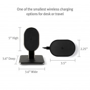 TwelveSouth HiRise Wireless 2-in-1 Desktop Charging Stand with removable travel charger (black) 3