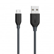 Anker PowerLine microUSB Cable - качествен кабел за зареждане на устройства с microUSB порот (90 см) (черен)